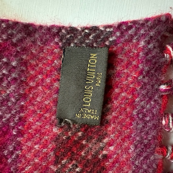 LOUIS VUITTON Rare Runway 100% thick Cashmere 7 FT Fair isle Intarsia Scarf 🧣 - Picture 6 of 13